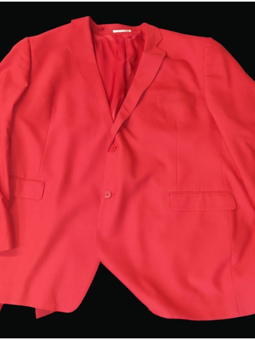 Studio Milano Mens Red Two-Button Blazer Jacket Size 56L Made In Italy